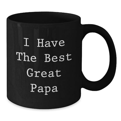 Funny Papa Gifts, 'I Have The Best Great Papa' Black Coffee Mug for Birthday, Gifts from Men to Papa, Unique Papa Present - The Buy Boom