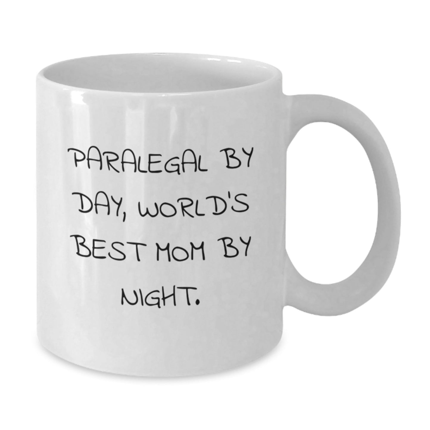 Funny Paralegal Gifts for Her - Paralegal By Day, World's Best Mom By Night. - White Coffee Mug, Graduation Unique Gifts from Family - The Buy Boom