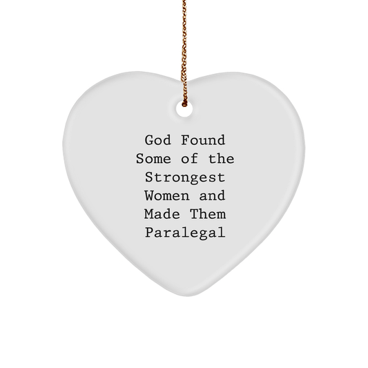 Funny Paralegal Gifts from God - Heart Ornament for Christmas, Inspirational Quote for Women, Unique Gifts for Coworkers, Friends, Family - The Buy Boom