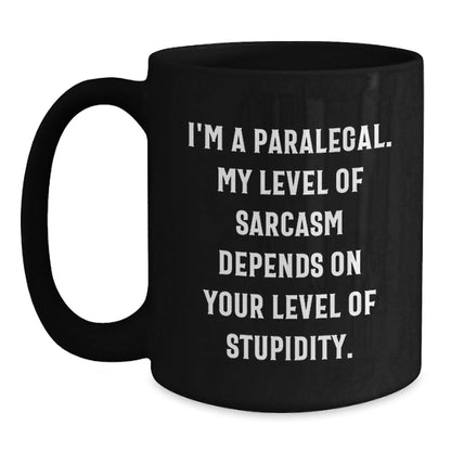Funny Paralegal Gifts, Paralegal Black Coffee Mug, Christmas Unique Gifts from Friends for Paralegal - The Buy Boom
