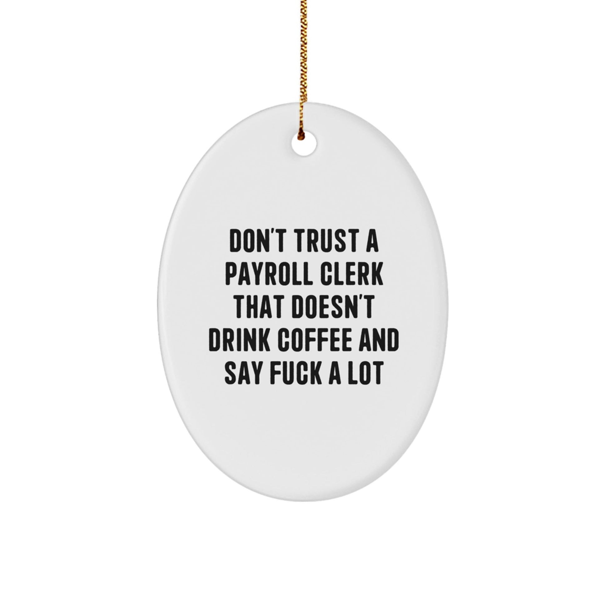 Funny Payroll Clerk Gifts from Friends, Oval Ornament for Payroll Clerk, Christmas Unique Gifts to Payroll Clerks - The Buy Boom