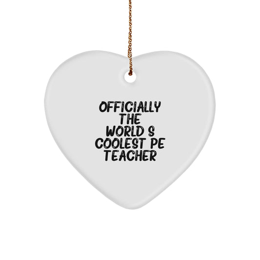 Funny PE Teacher Gift Ideas, Heart Ornament for Men, Christmas Unique Gifts from Friends, Gifts for PE Teacher - The Buy Boom