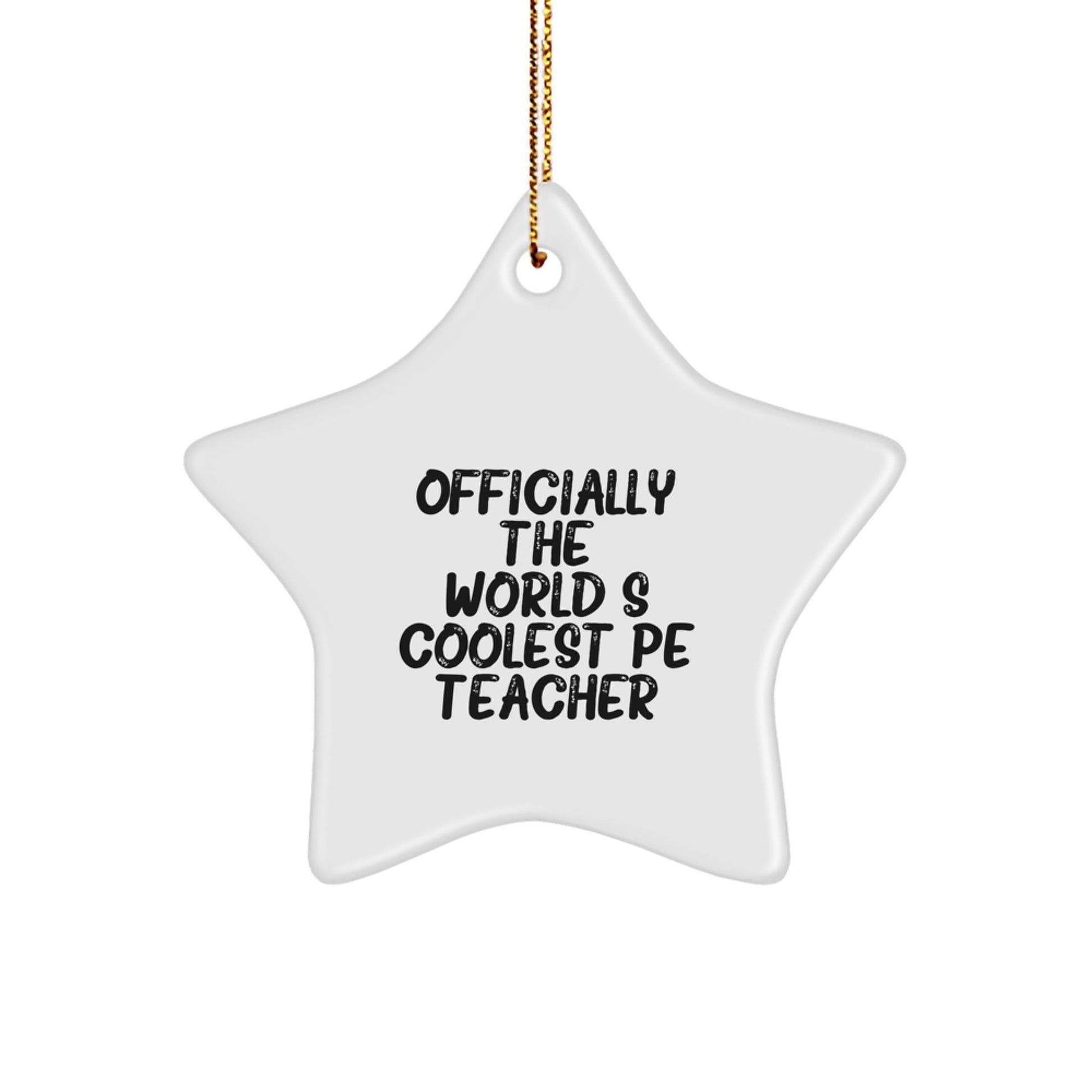 Funny PE Teacher Gifts from Family - Officially The 'World's Coolest' Star Ornament for Christmas Unique Gifts - The Buy Boom