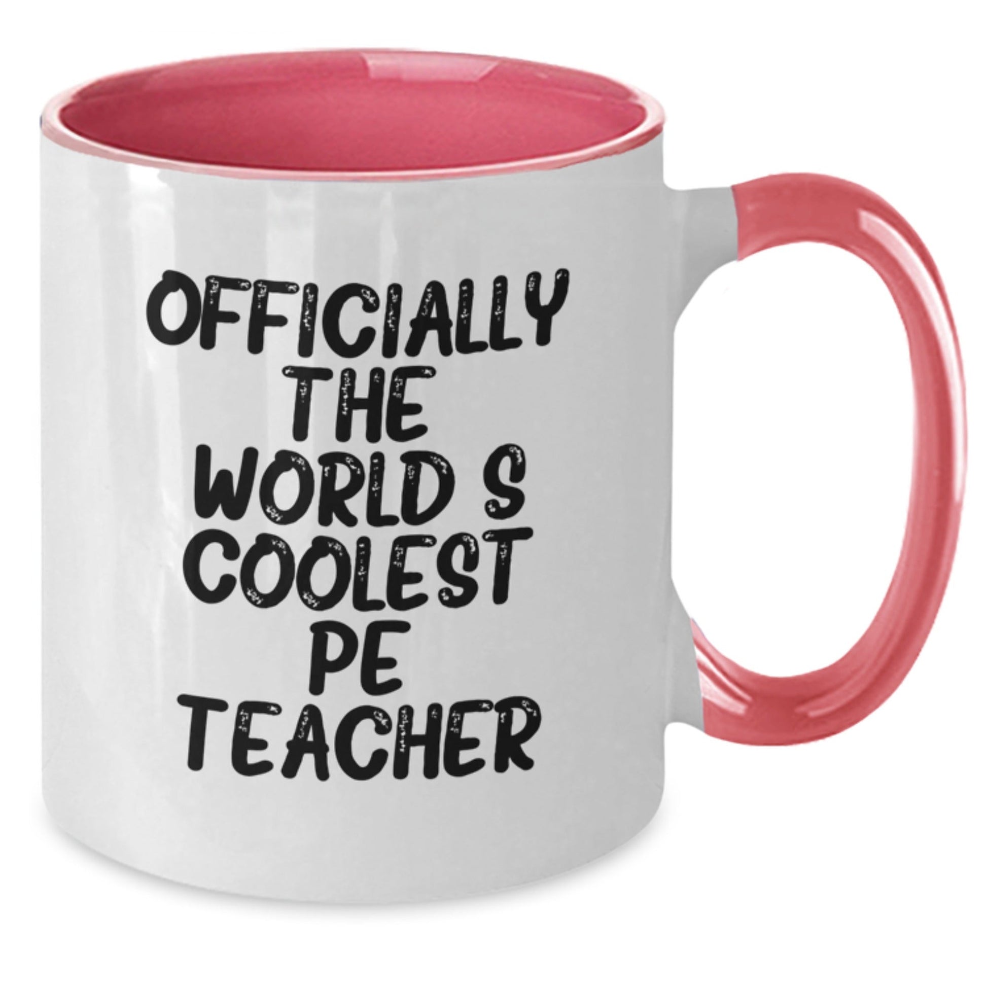 Funny PE Teacher Gifts from Men for Men - Officially The World's Coolest PE Teacher Quote Two Tone Coffee Mug, Christmas Unique Mugs for PE Teacher - The Buy Boom