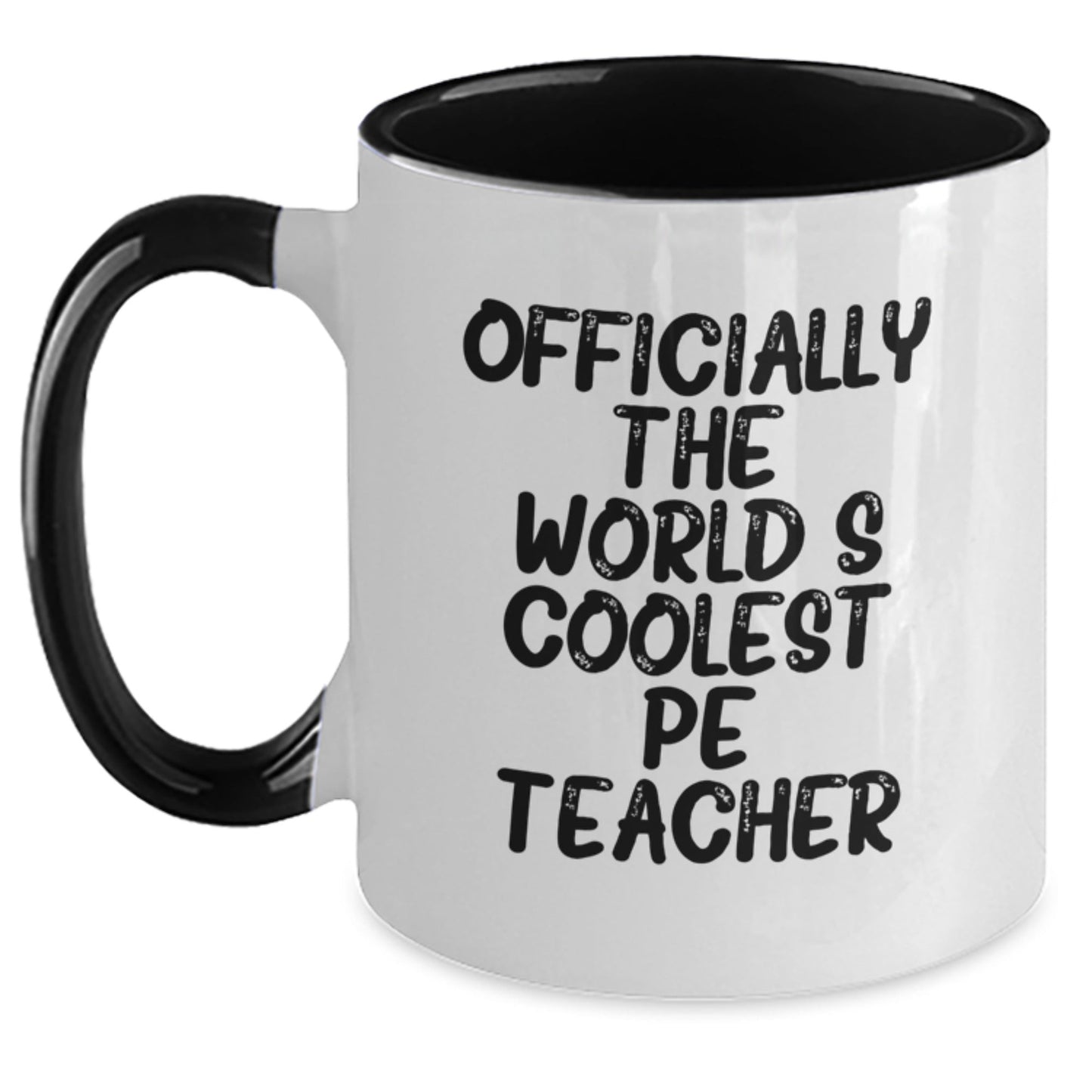 Funny PE Teacher Gifts from Men for Men - Officially The World's Coolest PE Teacher Quote Two Tone Coffee Mug, Christmas Unique Mugs for PE Teacher - The Buy Boom