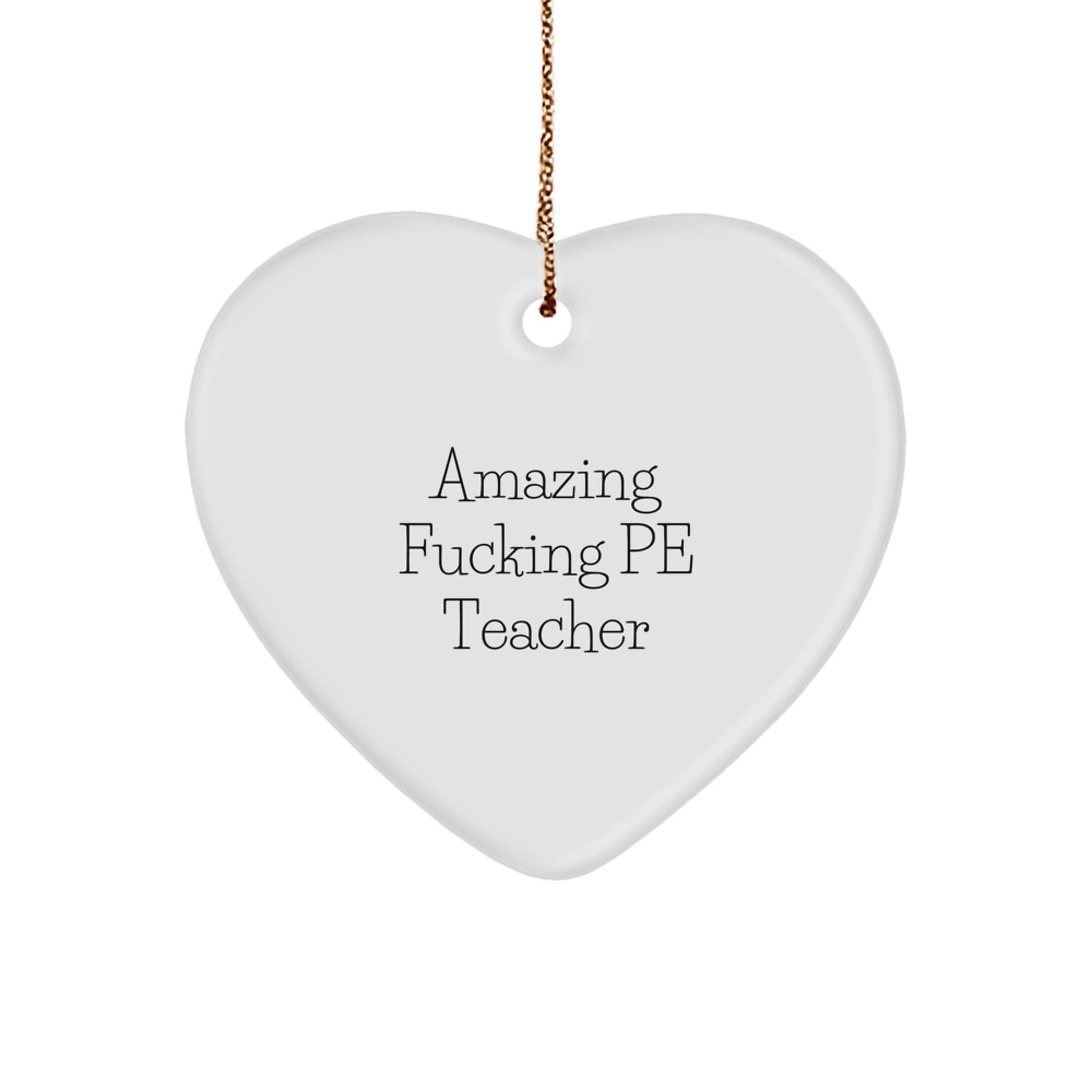 Funny PE Teacher Heart Ornament Gifts from Men to Women Friends Coworkers Family for Christmas Unique Ideas - The Buy Boom