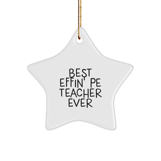 Funny PE Teacher Star Ornament Best Effin' Inspirational Gift from Friends - The Buy Boom