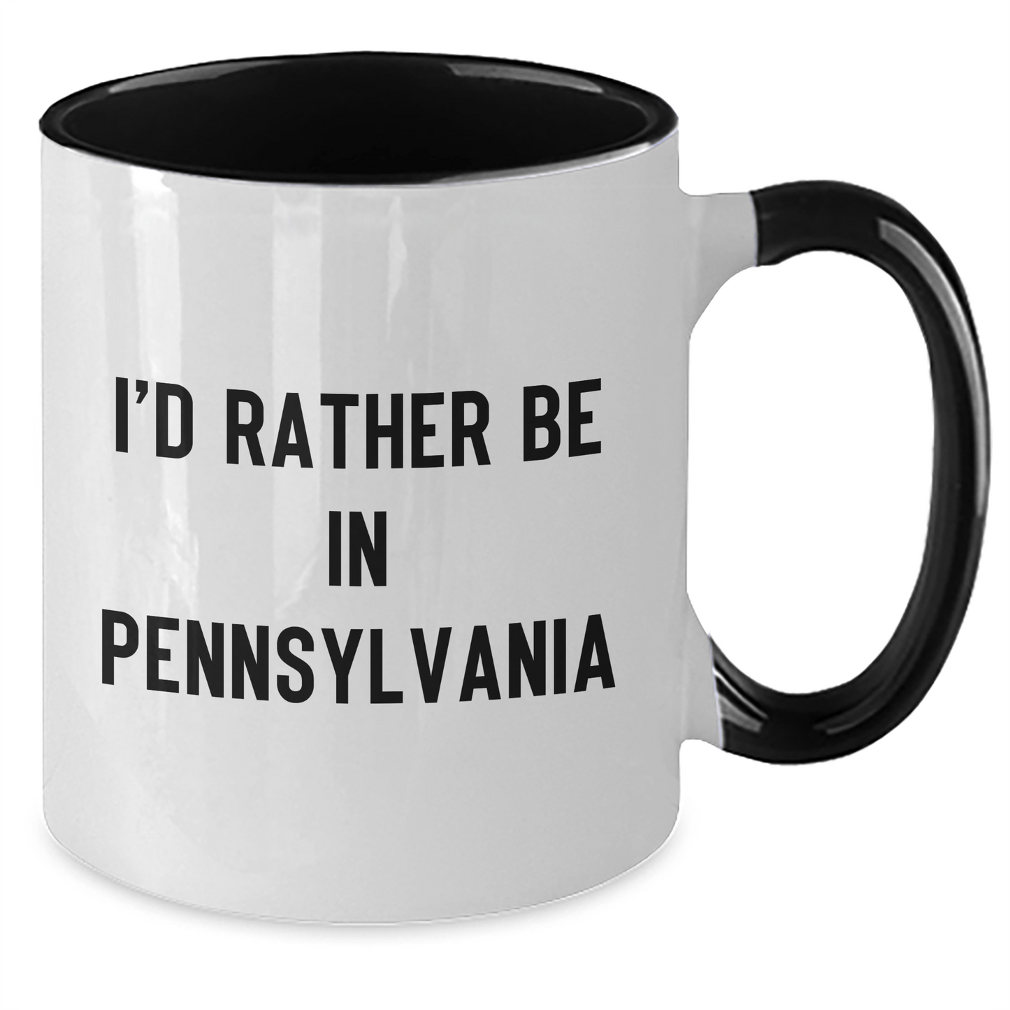 Funny Pennsylvania Gifts I'd Rather Be In Pennsylvania Two Tone Coffee Mug for Men and Women from Friends and Family - The Buy Boom