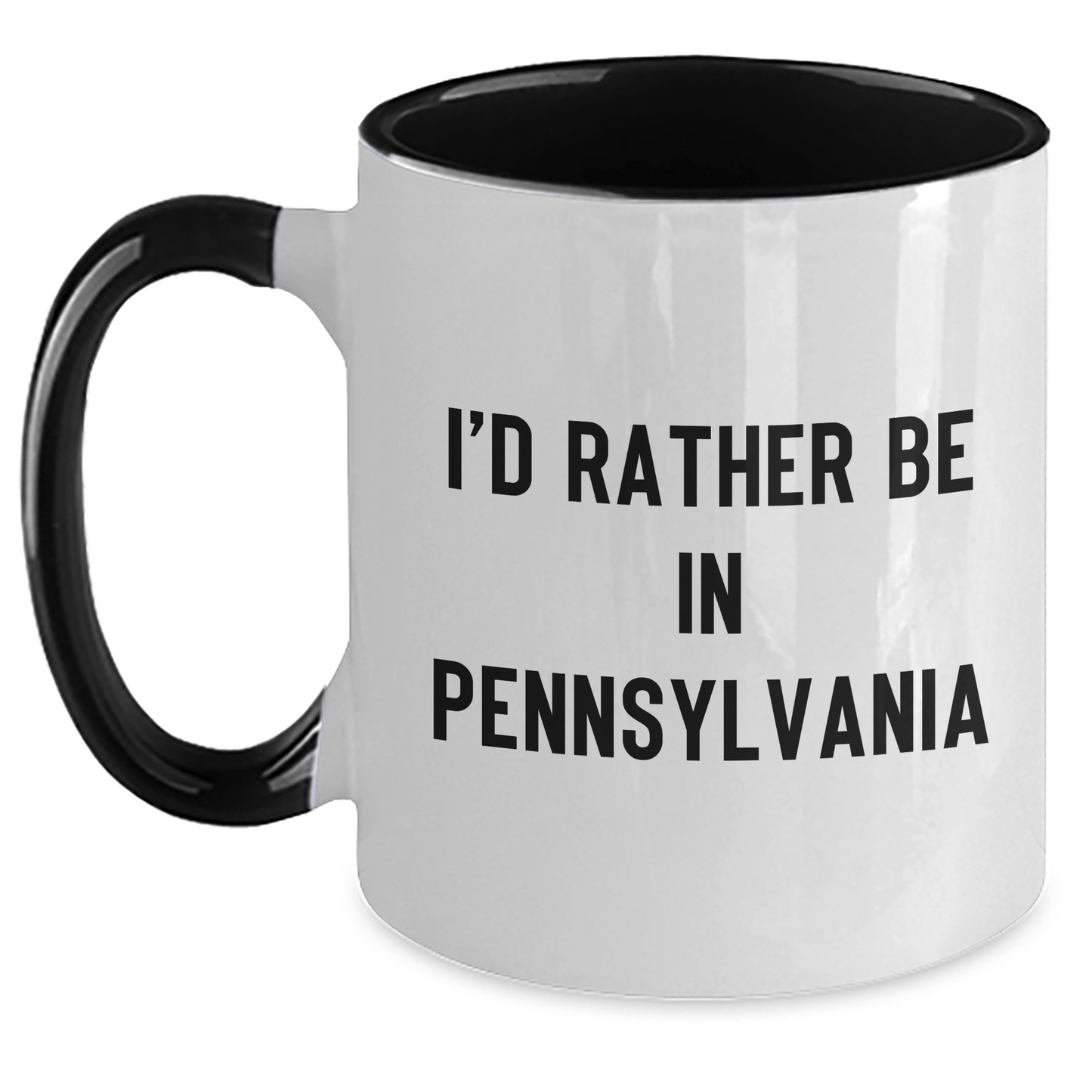 Funny Pennsylvania Gifts I'd Rather Be In Pennsylvania Two Tone Coffee Mug for Men and Women from Friends and Family - The Buy Boom