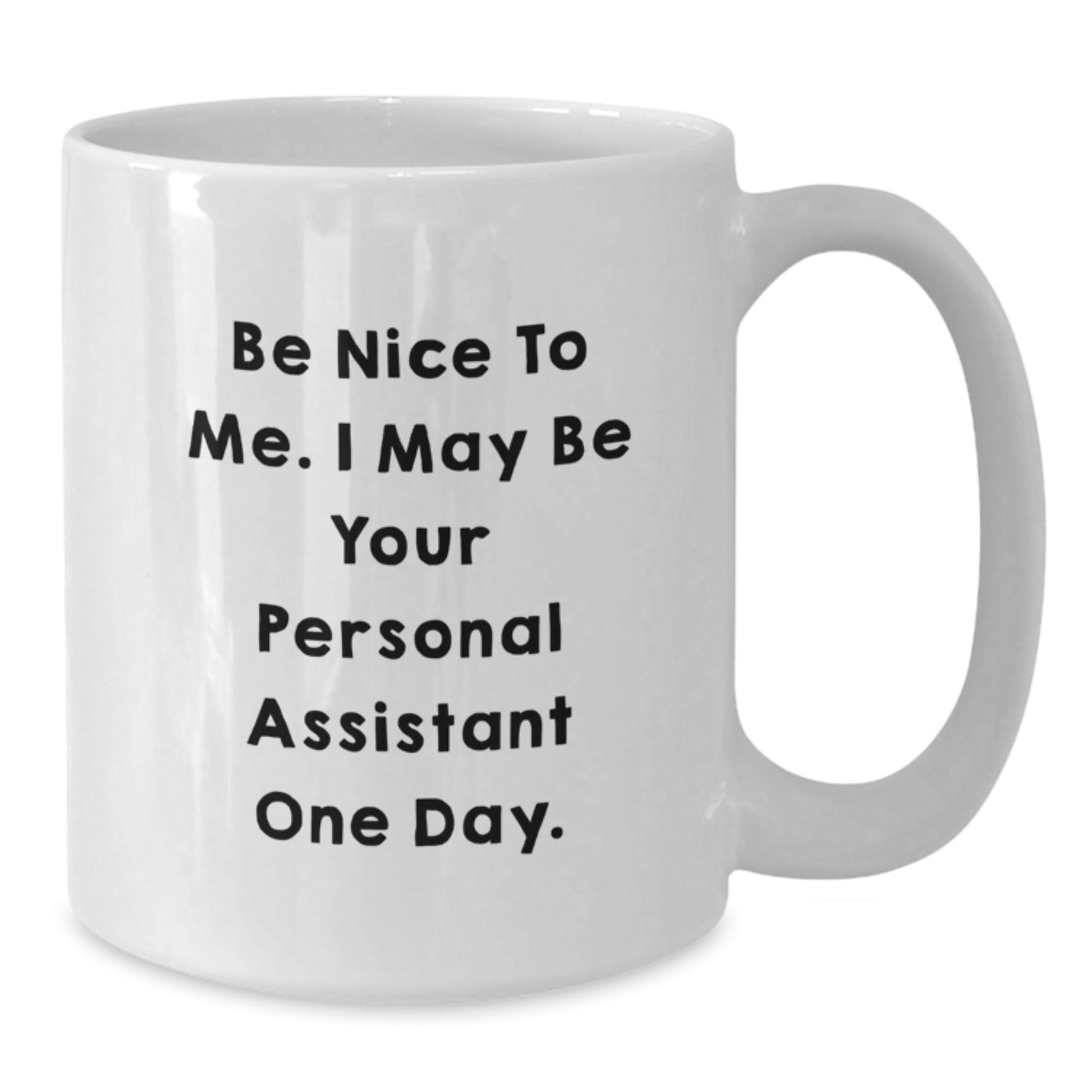 Funny Personal Assistant Gifts, Be Nice To Me. I May Be Your Personal Assistant One Day., White Coffee Mug for Birthday, Gifts from Men, Gifts for Personal Assistant - The Buy Boom