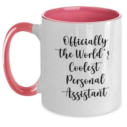 Funny Personal Assistant Gifts for Men and Women - Officially The World's Coolest Personal Assistant Quote Two Tone Coffee Mug - The Buy Boom