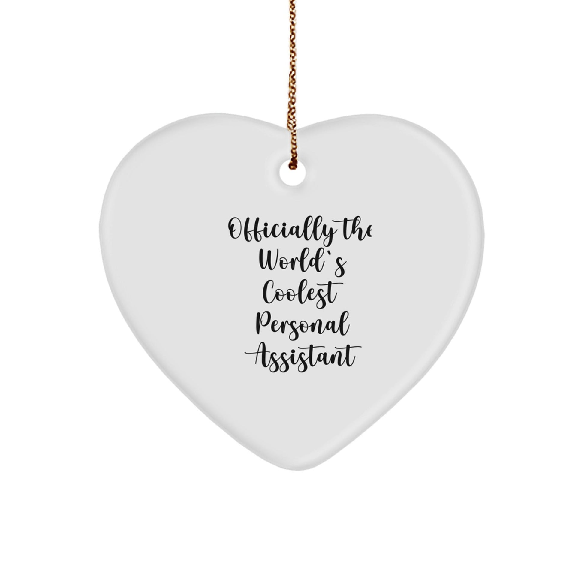 Funny Personal Assistant Gifts for Men from Coworkers - Heart Ornament, 'Officially The World's Coolest Personal Assistant' Quote, Christmas Unique Presents - The Buy Boom