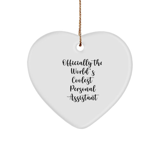 Funny Personal Assistant Gifts for Men from Coworkers - Heart Ornament, 'Officially The World's Coolest Personal Assistant' Quote, Christmas Unique Presents - The Buy Boom