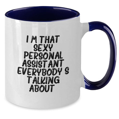Funny Personal Assistant Gifts for Men - Two Tone Coffee Mug, Black and White, Gifts from Friends - I'm That Sexy Personal Assistant Everybody's Talking About, Perfect Christmas Unique Gifts - The Buy Boom