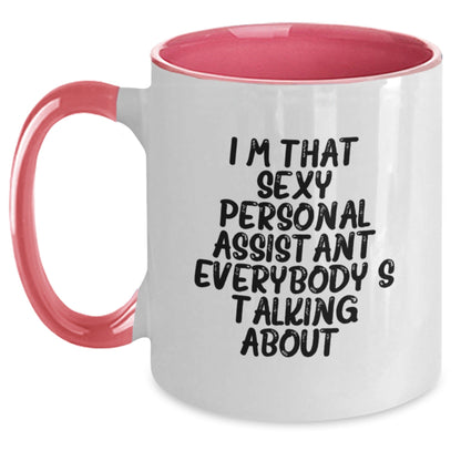 Funny Personal Assistant Gifts for Men - Two Tone Coffee Mug, Black and White, Gifts from Friends - I'm That Sexy Personal Assistant Everybody's Talking About, Perfect Christmas Unique Gifts - The Buy Boom