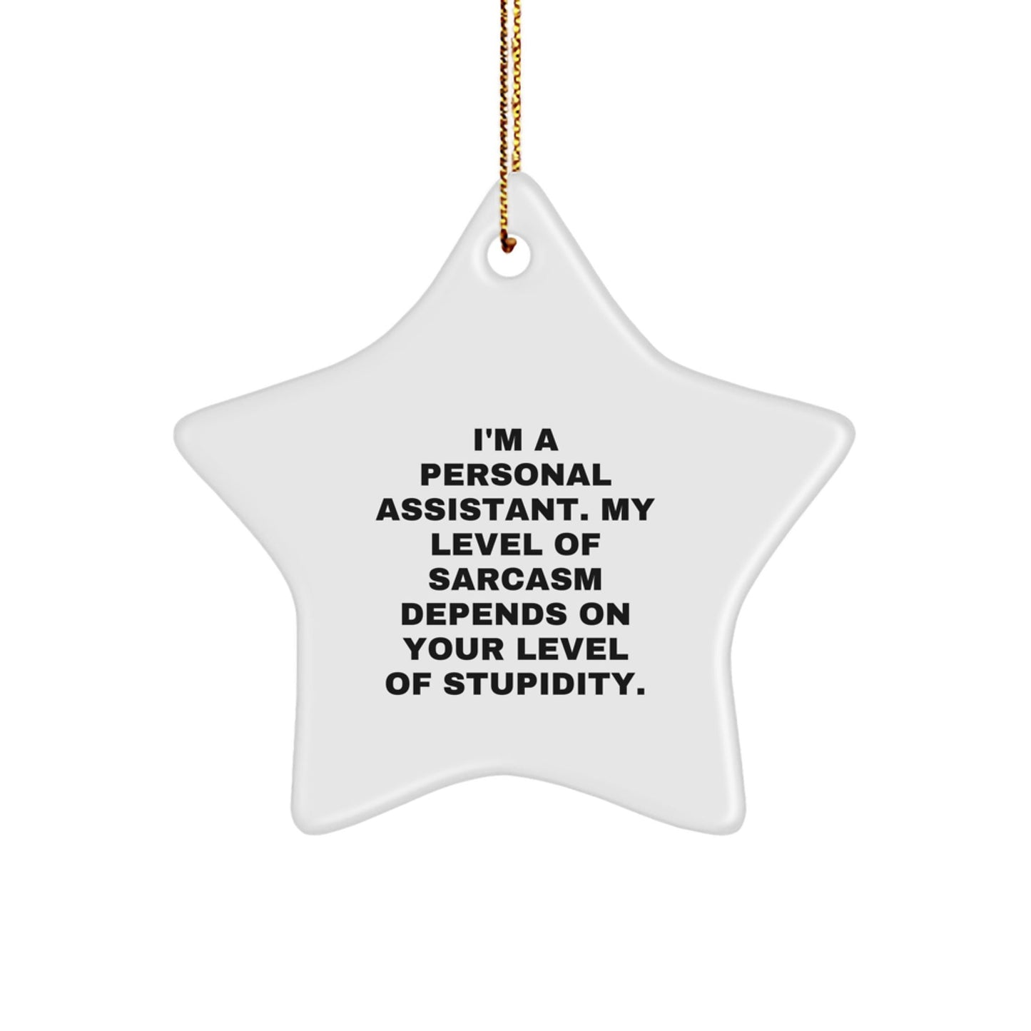 Funny Personal Assistant Gifts for Men, Unique Star Ornament from Friends, I'm A Personal Assistant. My Level Of Sarcasm Depends On Your Level Of Stupidity. - The Buy Boom