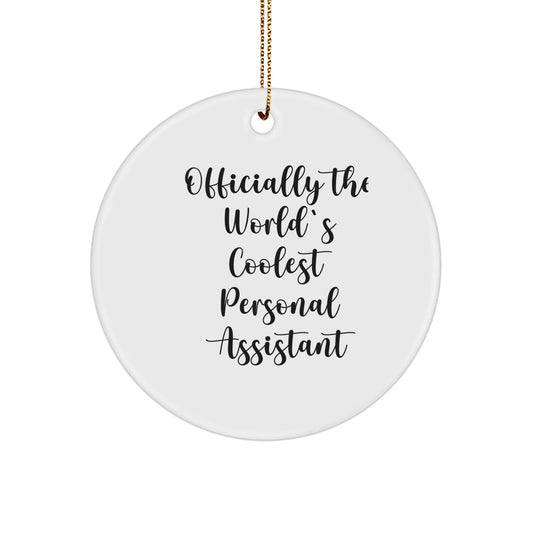 Funny Personal Assistant Gifts from Friends and Family for Men and Women, Officially The World's Coolest Circle Ornament for Christmas Unique Gifts - The Buy Boom