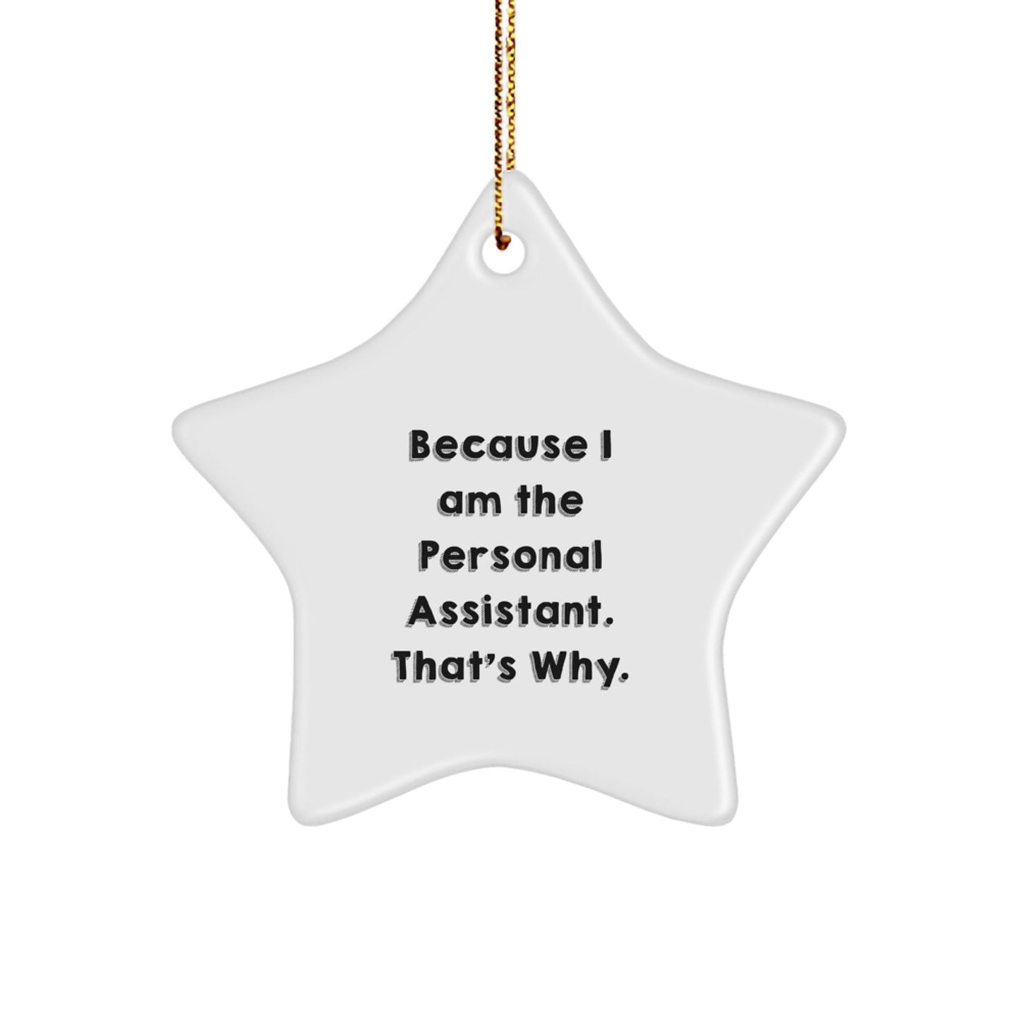 Funny Personal Assistant Gifts from Friends - Star Ornament Because I Am The Personal Assistant That's Why, Unique Christmas Unique Gifts for Personal Assistants, Star Decoration - The Buy Boom