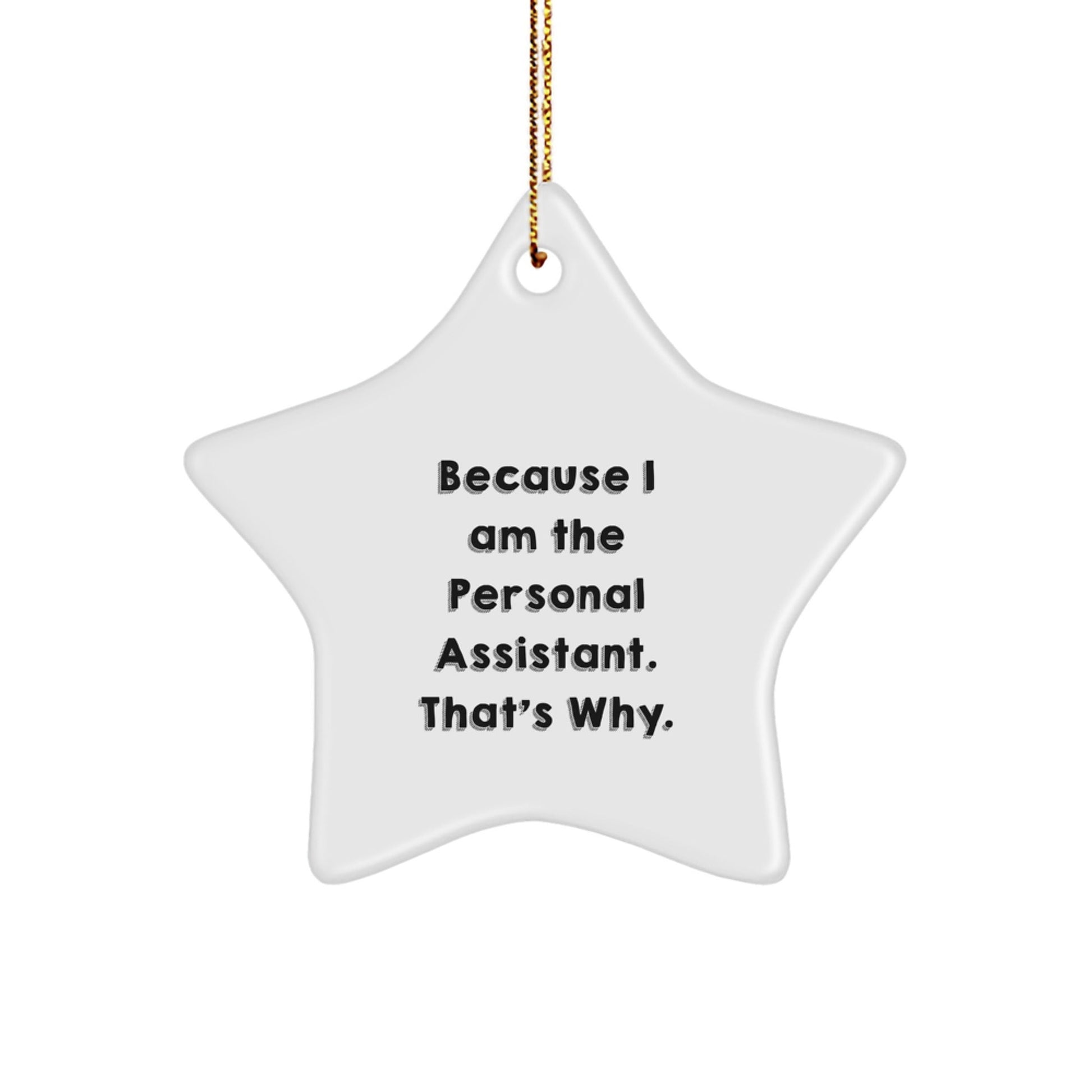 Funny Personal Assistant Gifts from Friends - Star Ornament Because I Am The Personal Assistant That's Why, Unique Christmas Unique Gifts for Personal Assistants, Star Decoration - The Buy Boom