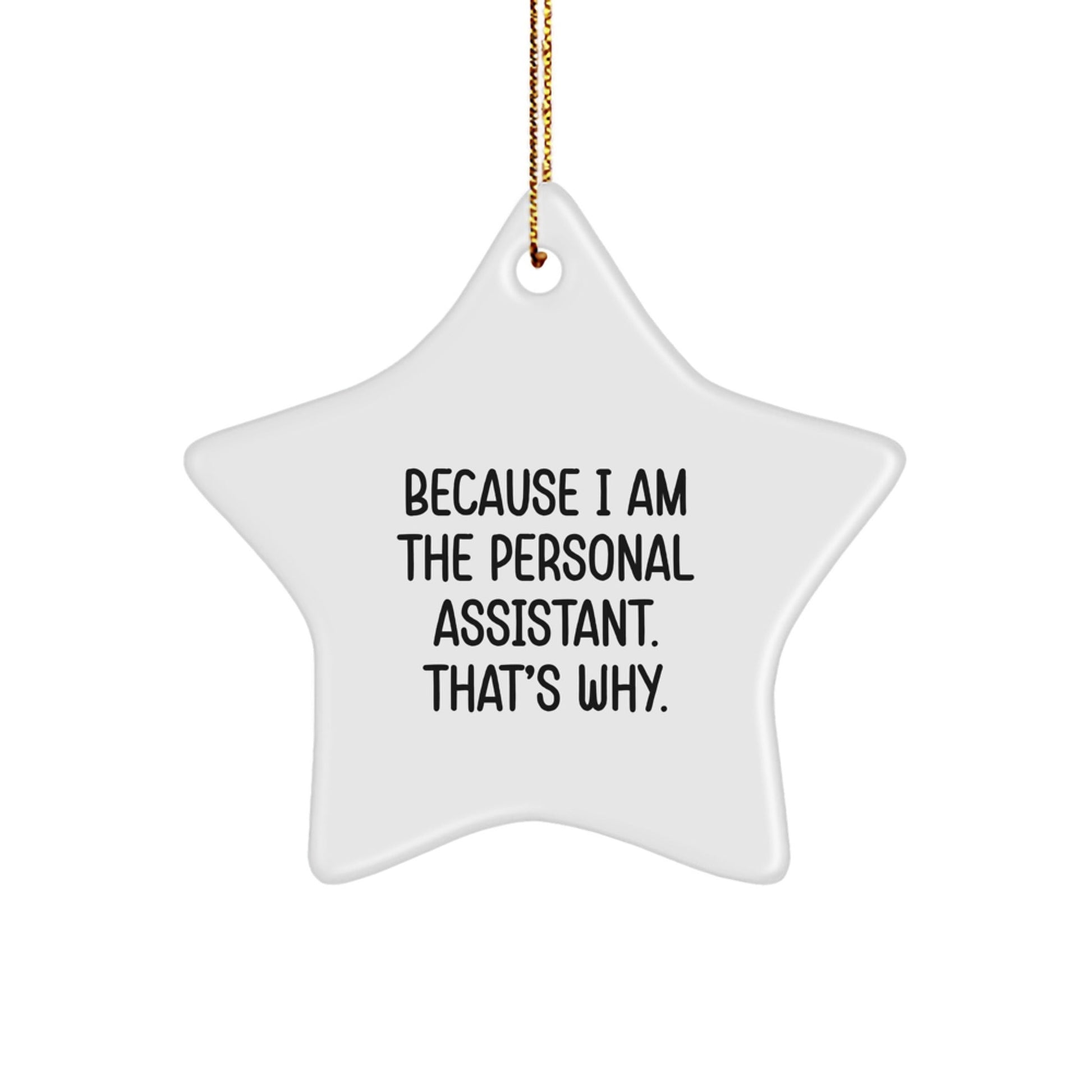 Funny Personal Assistant Star Ornament Gifts from Friends, Gifts for Men and Women, Christmas Unique Ornaments, 'Because I Am The Personal Assistant. That's Why.' - The Buy Boom
