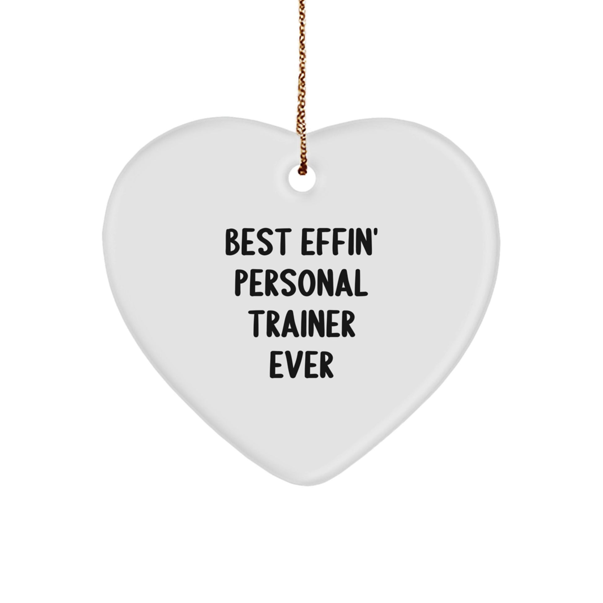 Funny Personal Trainer Gifts for Men - Best Effin' Personal Trainer Ever Heart Ornament, Christmas Unique Gifts from Friends to Family - The Buy Boom
