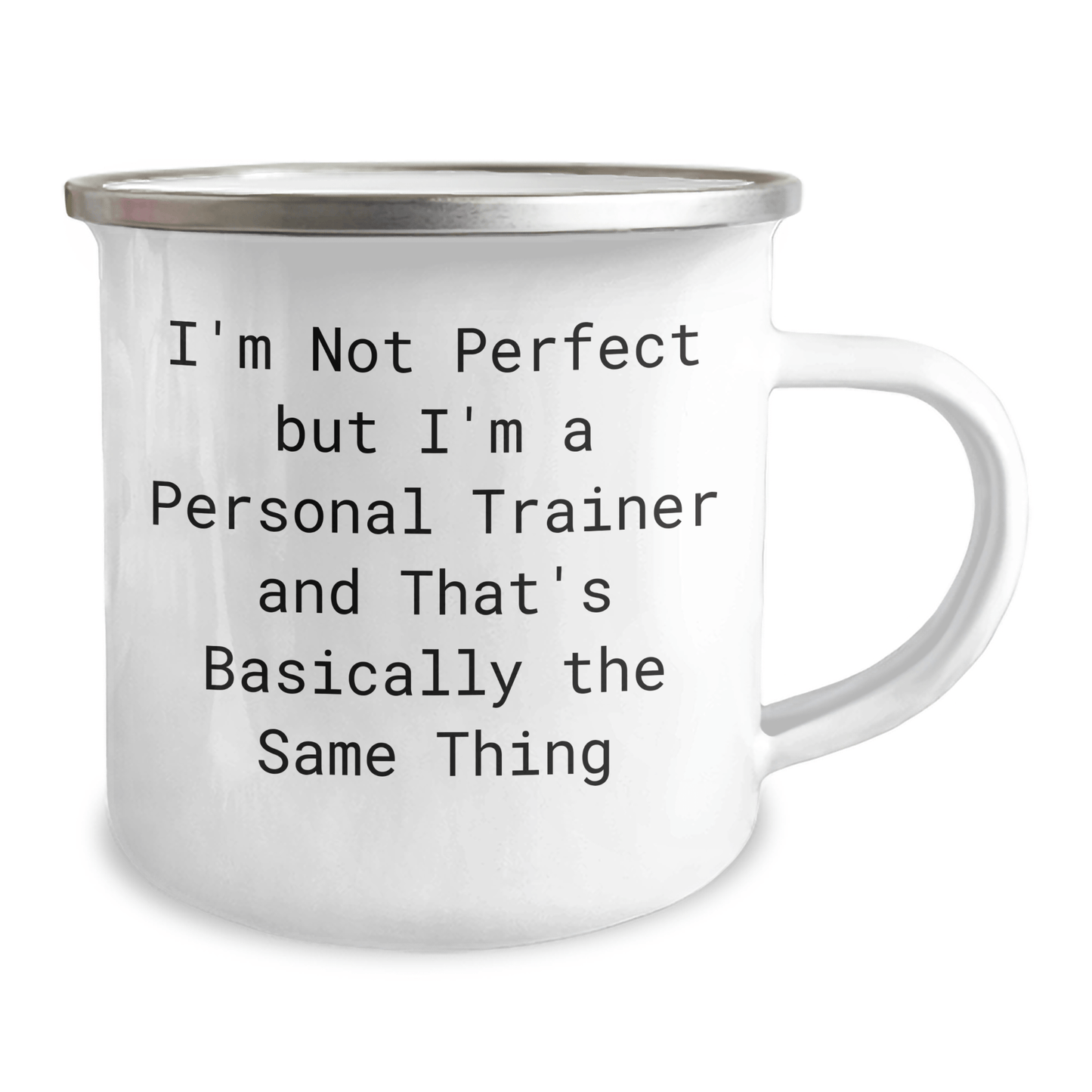 Funny Personal Trainer Gifts for Men, Camping Mug with 'I'm Not Perfect But I'm A Personal Trainer And That's Basically The Same Thing' Quote, Unique Father's Day Unique Gifts from Men to Men - The Buy Boom