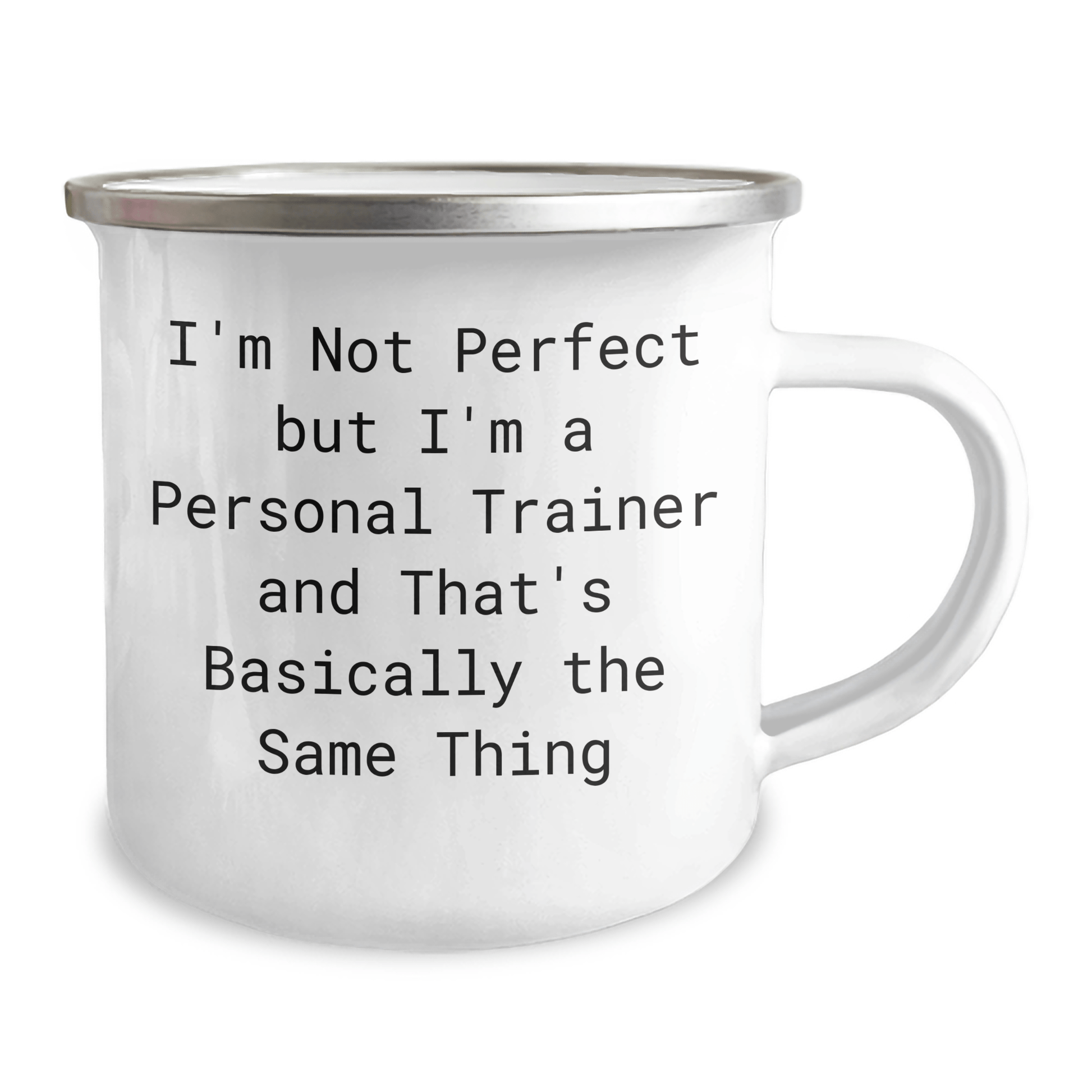 Funny Personal Trainer Gifts for Men, Camping Mug with 'I'm Not Perfect But I'm A Personal Trainer And That's Basically The Same Thing' Quote, Unique Father's Day Unique Gifts from Men to Men - The Buy Boom