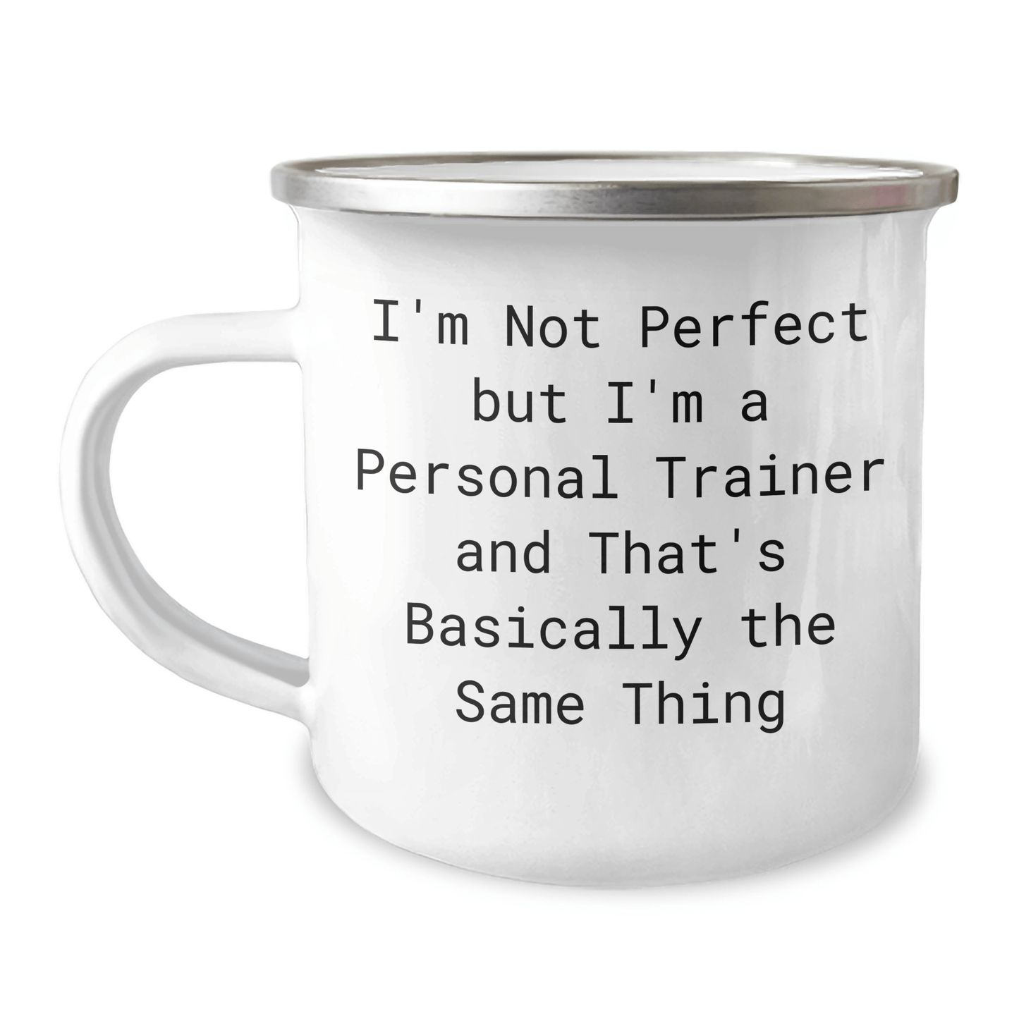 Funny Personal Trainer Gifts for Men, Camping Mug with 'I'm Not Perfect But I'm A Personal Trainer And That's Basically The Same Thing' Quote, Unique Father's Day Unique Gifts from Men to Men - The Buy Boom