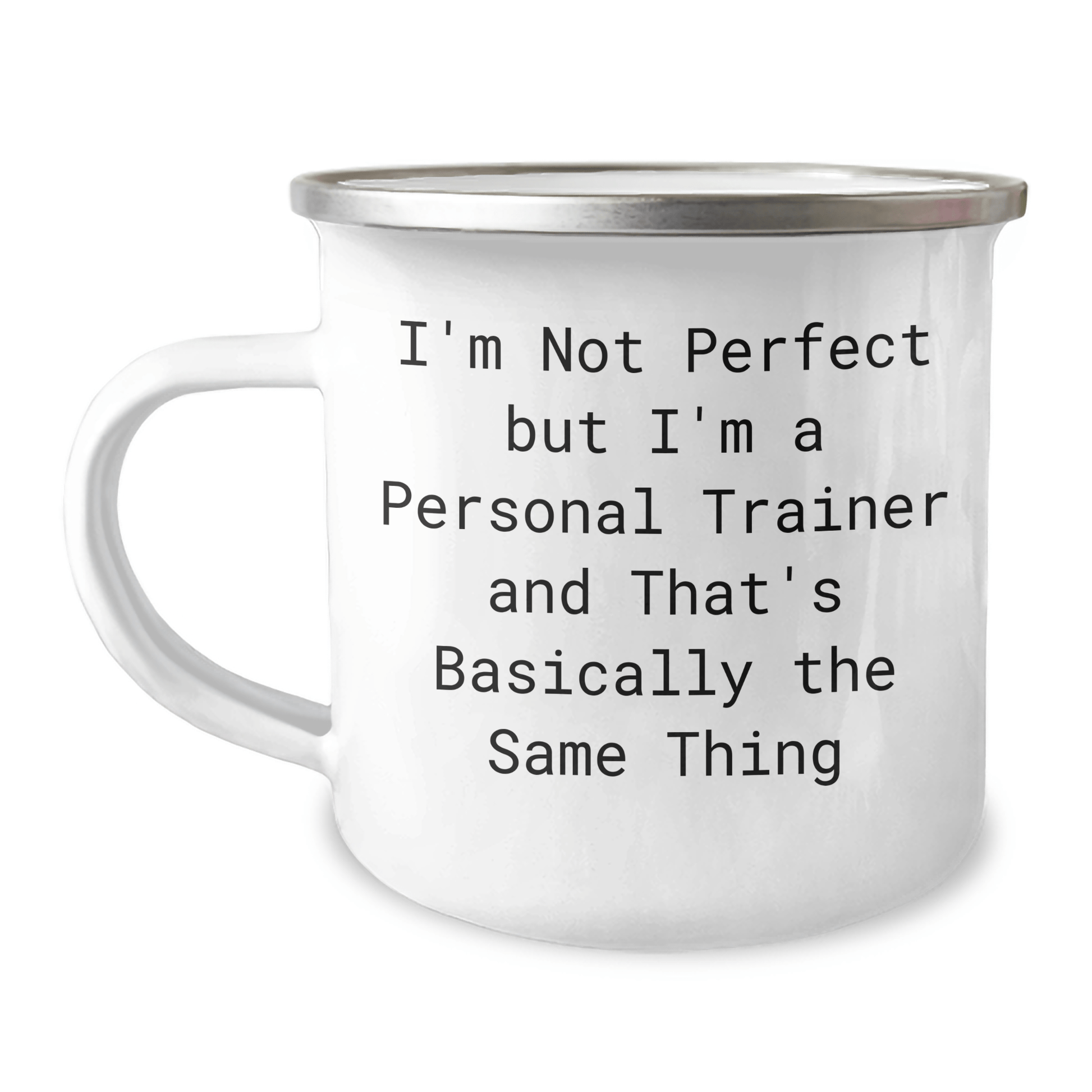 Funny Personal Trainer Gifts for Men, Camping Mug with 'I'm Not Perfect But I'm A Personal Trainer And That's Basically The Same Thing' Quote, Unique Father's Day Unique Gifts from Men to Men - The Buy Boom