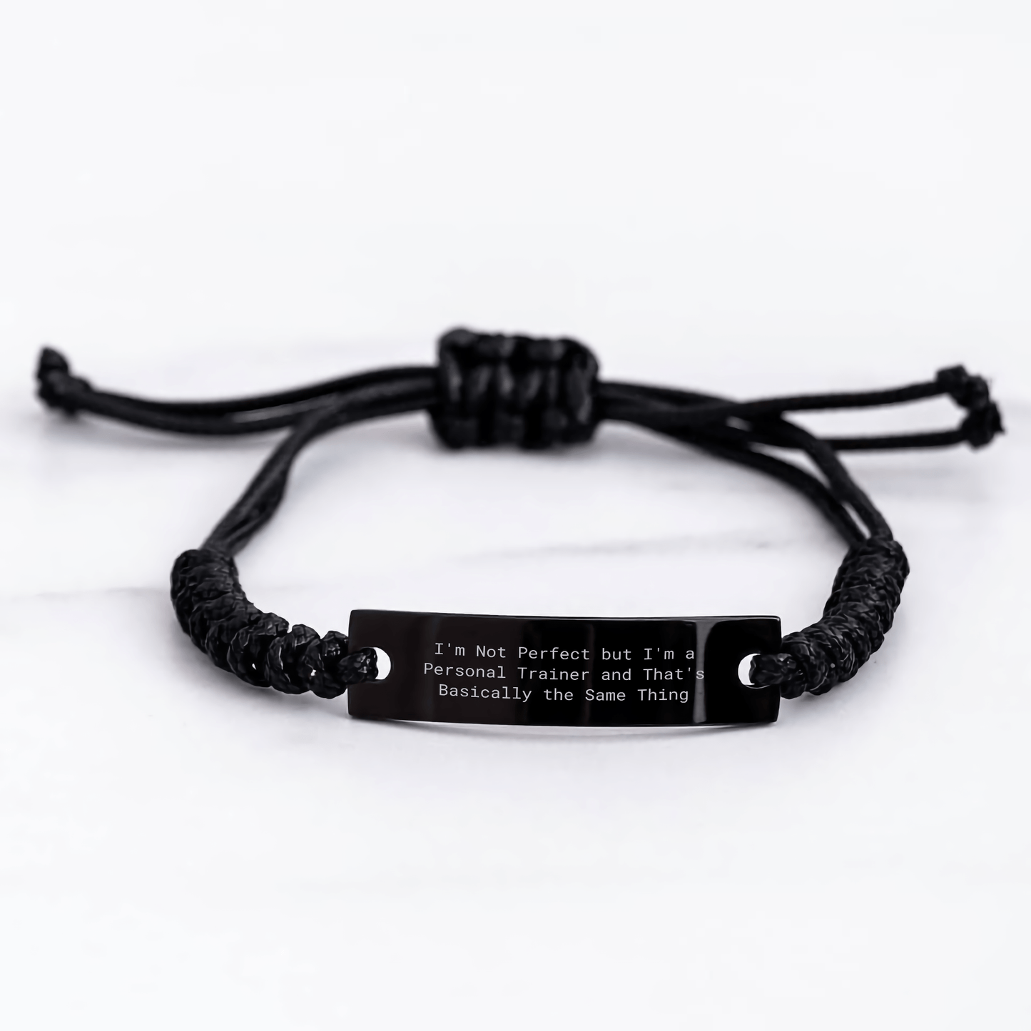 Funny Personal Trainer Rope Bracelet, I'm Not Ideal Gifts from Men for Personal Trainer, Black Adjustable Rope Gift for Father's Day - The Buy Boom