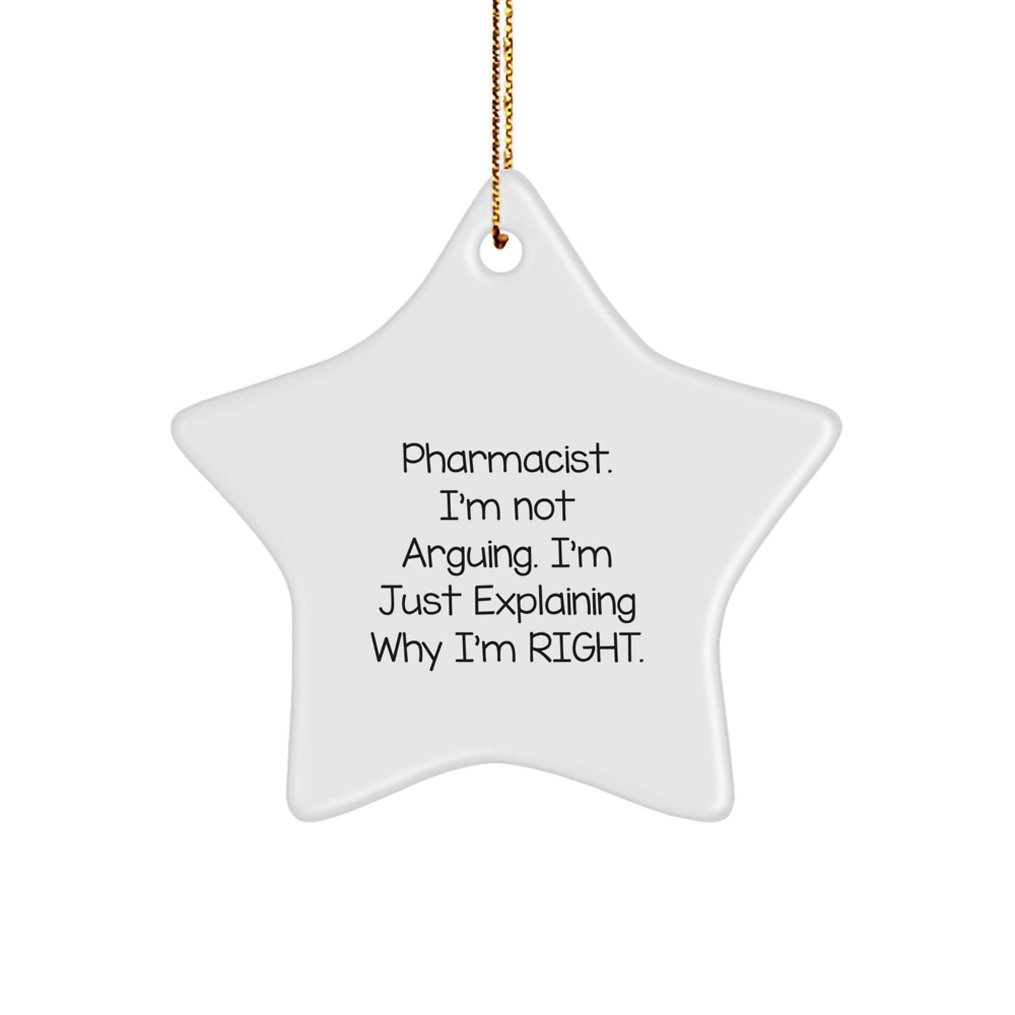 Funny Pharmacist Gifts for Him - Christmas Unique Star Ornament with Inspirational Quote - Gifts from Friends and Family - The Buy Boom
