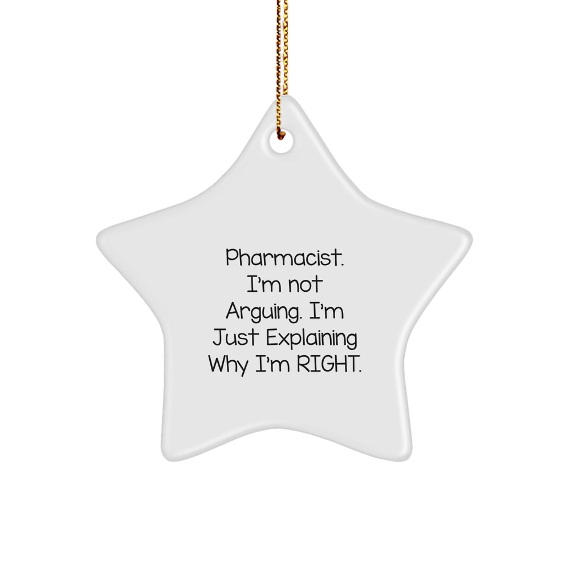 Funny Pharmacist Gifts for Him - Christmas Unique Star Ornament with Inspirational Quote - Gifts from Friends and Family - The Buy Boom