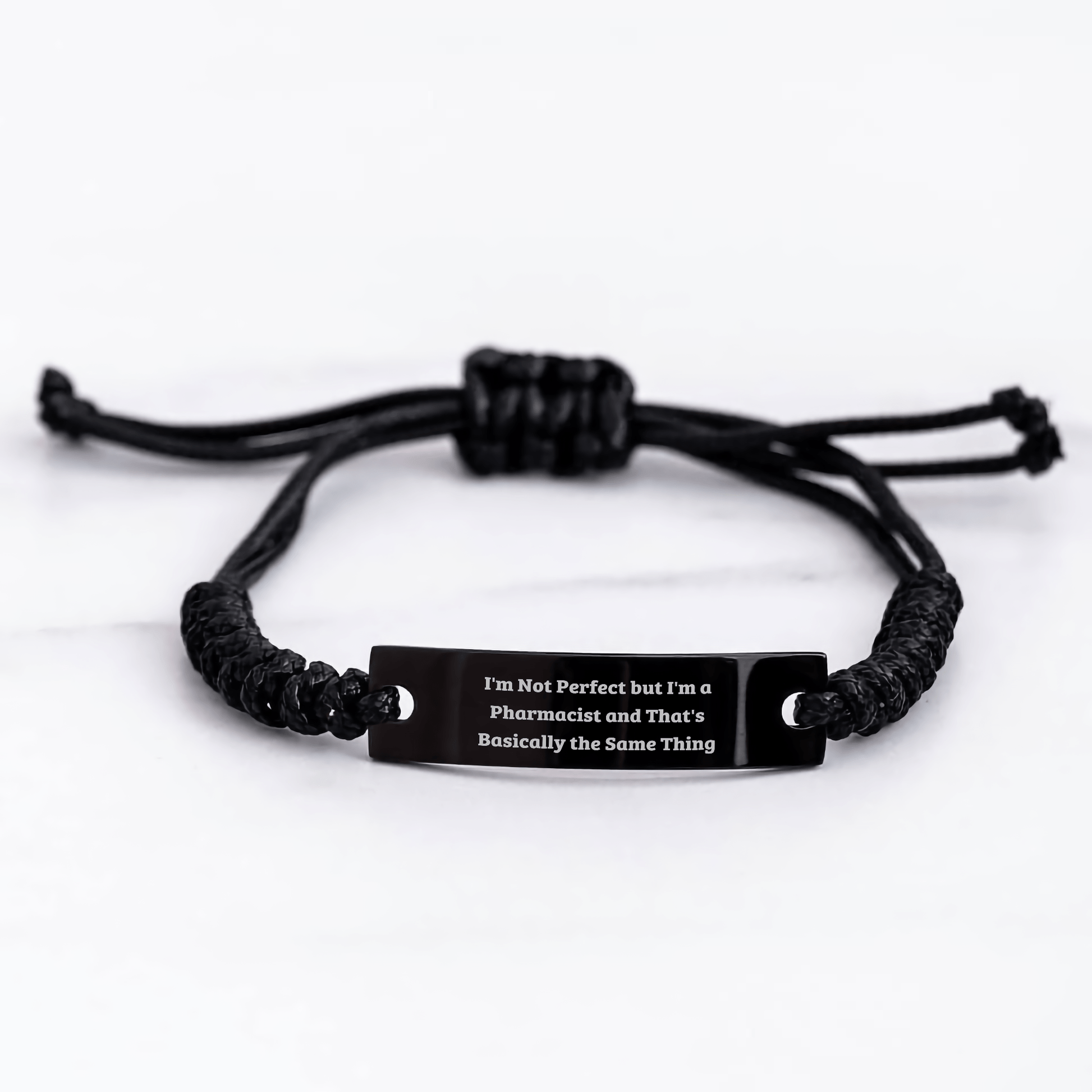 Funny Pharmacist Gifts for Men from Friends, 'I'm Not Perfect' Rope Bracelet for Father's Day - The Buy Boom