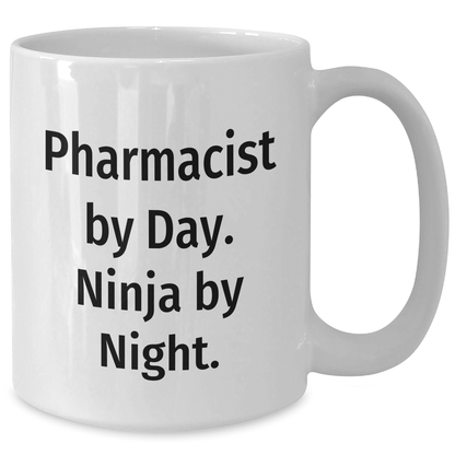 Funny Pharmacist Gifts from Men for Pharmacist By Day. Ninja By Night. White Coffee Mug, Father's Day Unique Gifts - The Buy Boom
