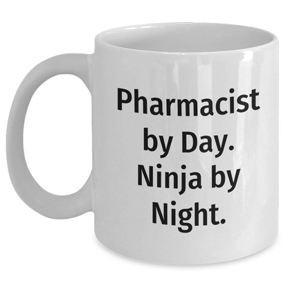 Funny Pharmacist Gifts from Men for Pharmacist By Day. Ninja By Night. White Coffee Mug, Father's Day Unique Gifts - The Buy Boom