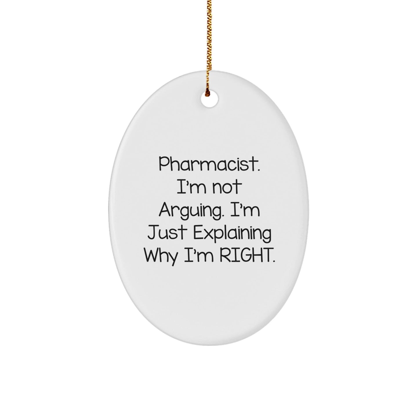 Funny Pharmacist Oval Ornament Gifts from Friends or Family for Christmas Unique Presents - The Buy Boom