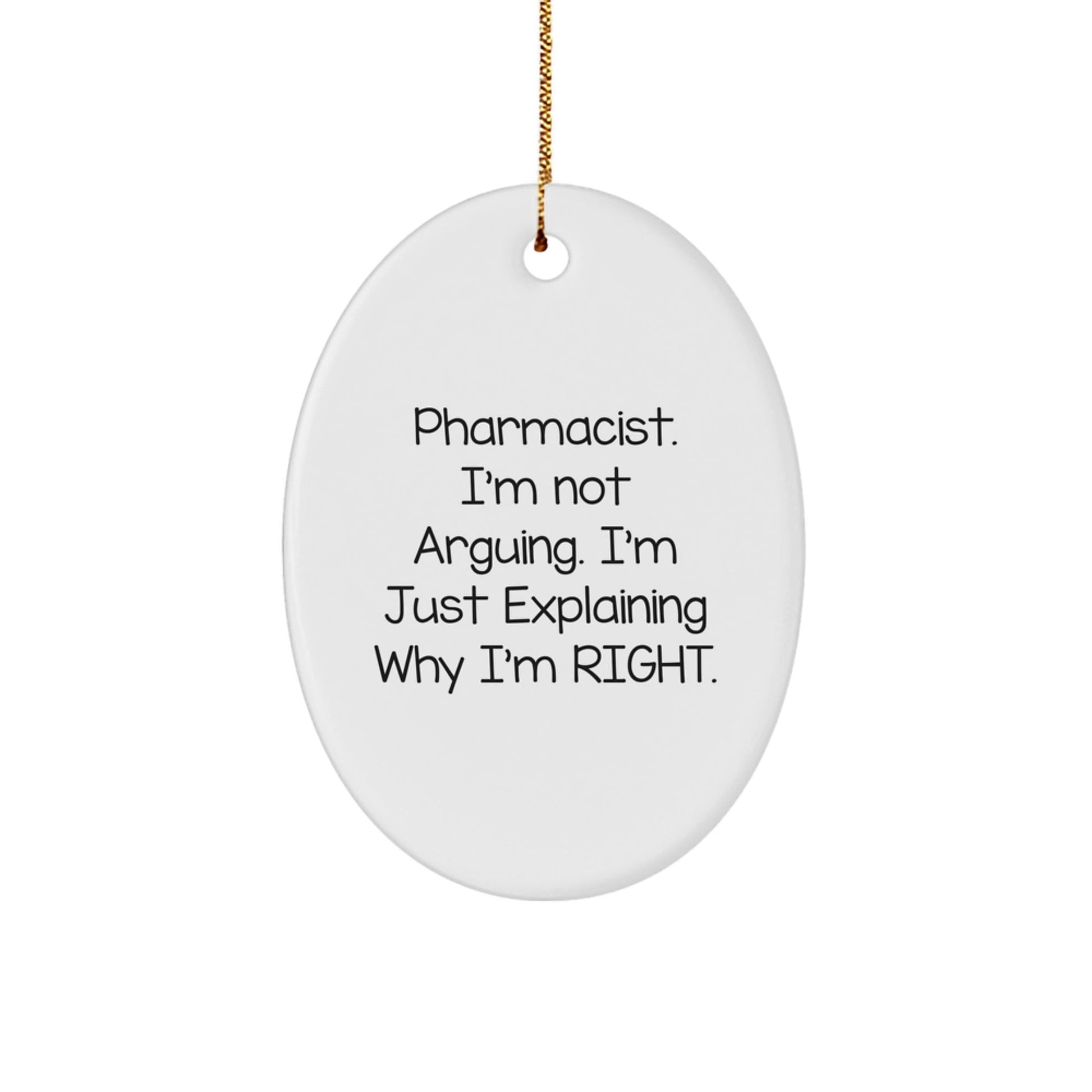 Funny Pharmacist Oval Ornament Gifts from Friends or Family for Christmas Unique Presents - The Buy Boom