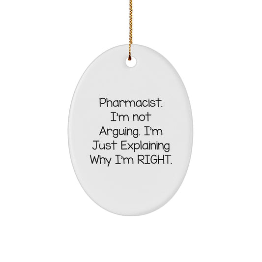 Funny Pharmacist Oval Ornament Gifts from Friends or Family for Christmas Unique Presents - The Buy Boom