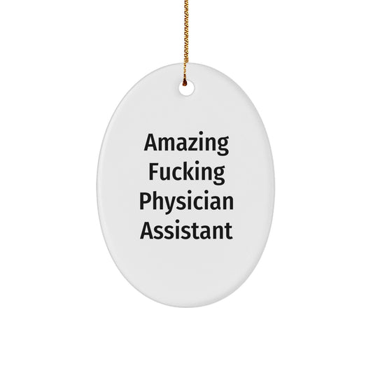Funny Physician Assistant Gifts from Friends - Amazing Oval Ornament for Christmas - The Buy Boom