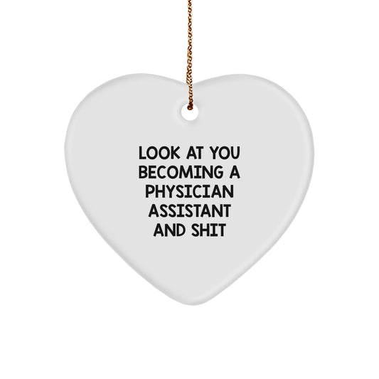 Funny Physician Assistant Gifts from Friends for Christmas - Heart Ornament with Inspirational Quote - Gifts for Physician Assistant PA - The Buy Boom