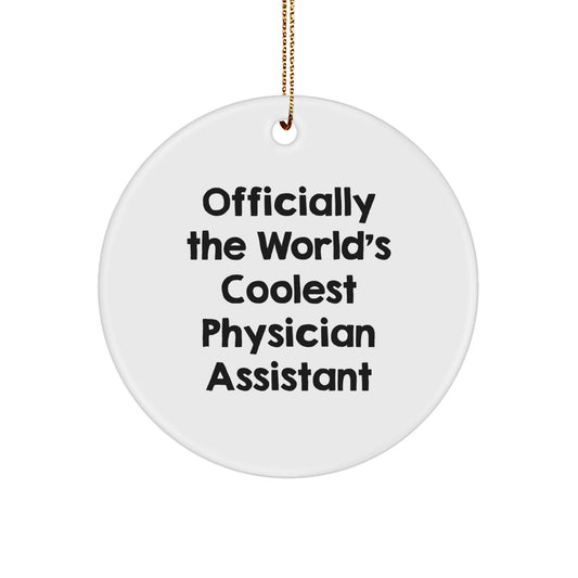 Funny Physician Assistant Gifts, Officially The World's Coolest Decorations, Circle Ornament for Christmas from Family - The Buy Boom