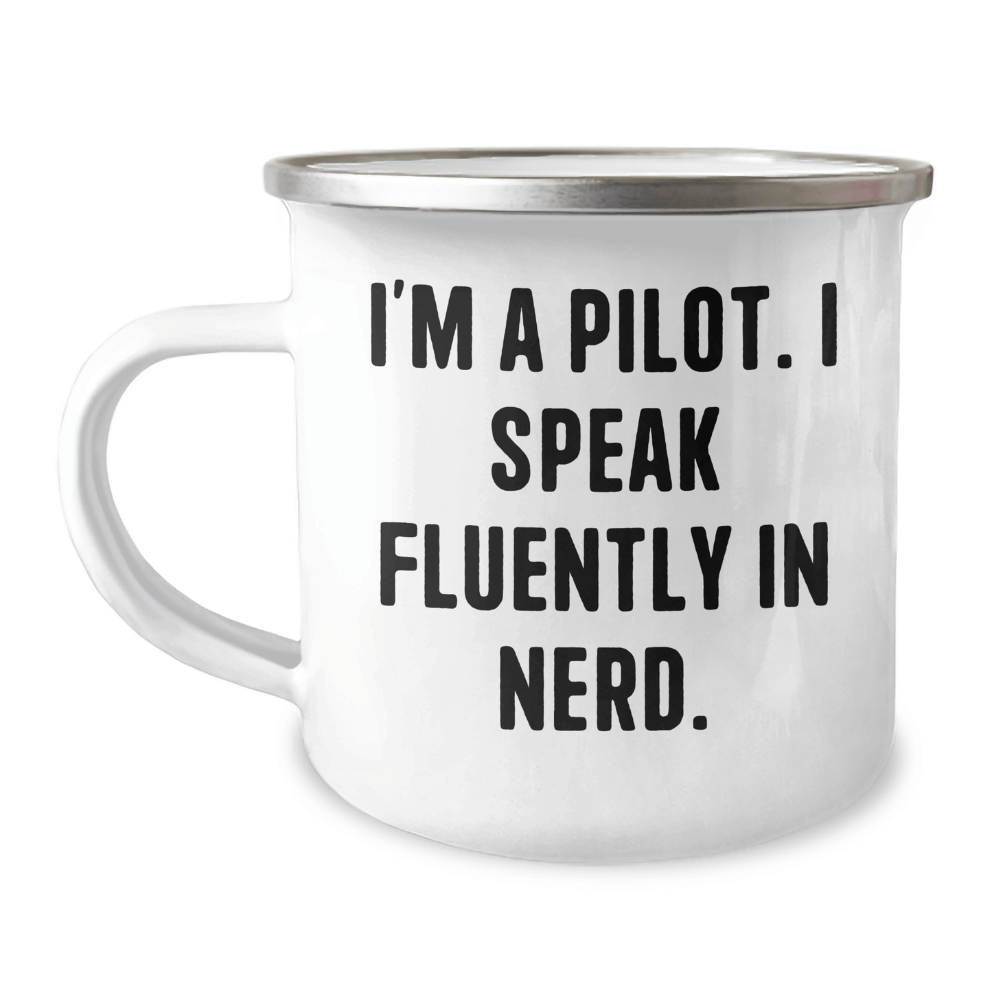 Funny Pilot Gift – 'I Speak Fluently In Genius' Camping Mug - The Buy Boom