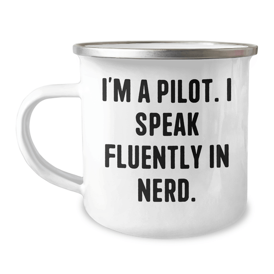 Funny Pilot Gift – 'I Speak Fluently In Genius' Camping Mug - The Buy Boom