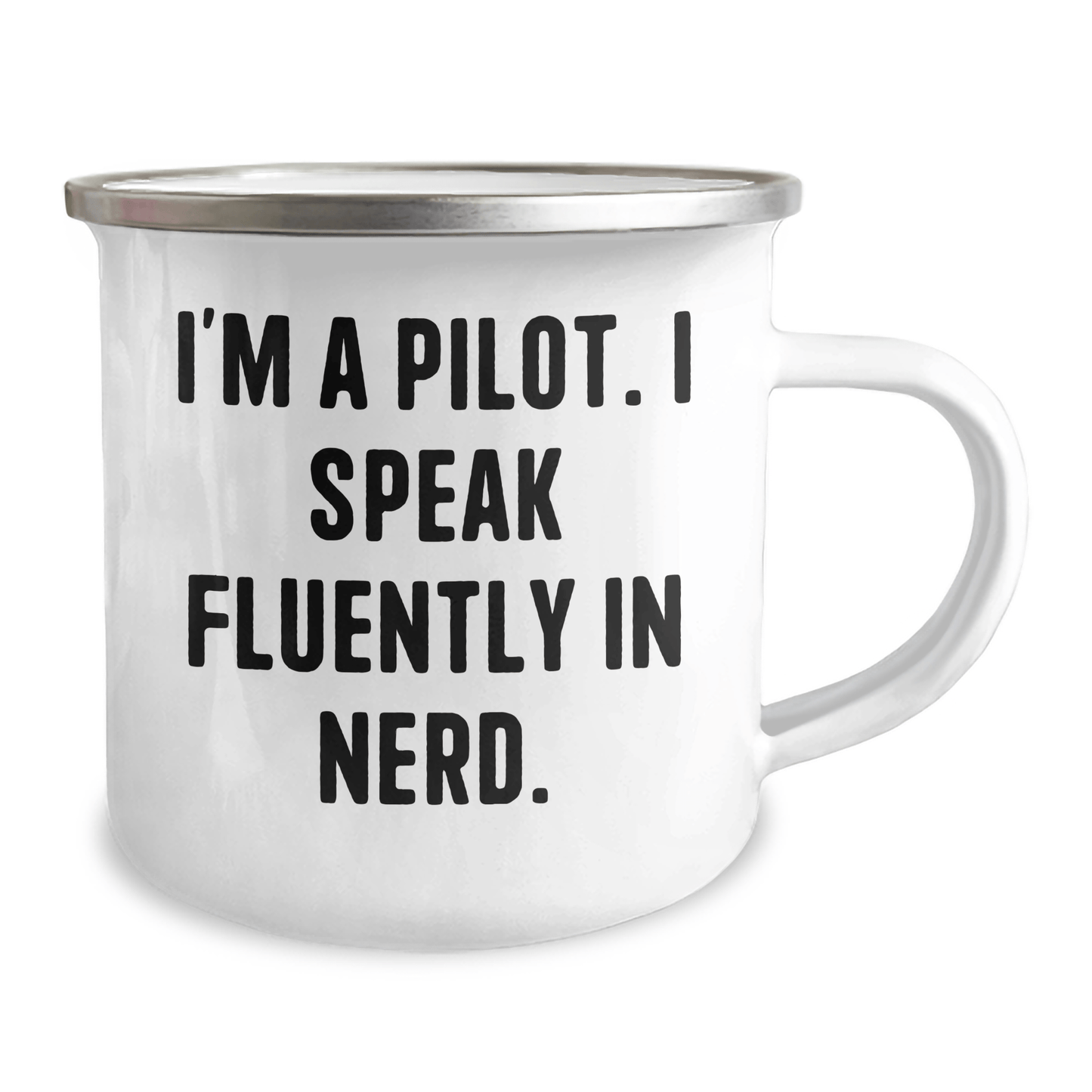 Funny Pilot Gift – 'I Speak Fluently In Genius' Camping Mug - The Buy Boom