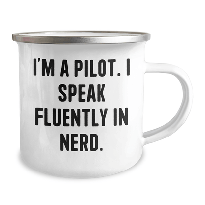 Funny Pilot Gift – 'I Speak Fluently In Genius' Camping Mug - The Buy Boom