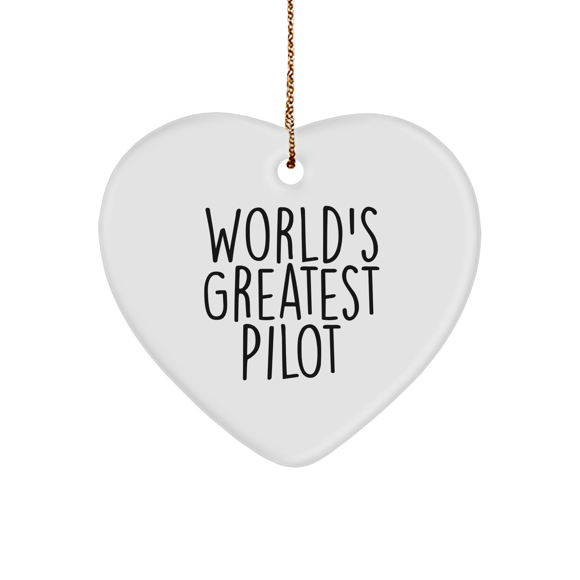 Funny Pilot Gifts from Friends for Men - World's Greatest Pilot Heart Ornament, Christmas Unique Presents - The Buy Boom