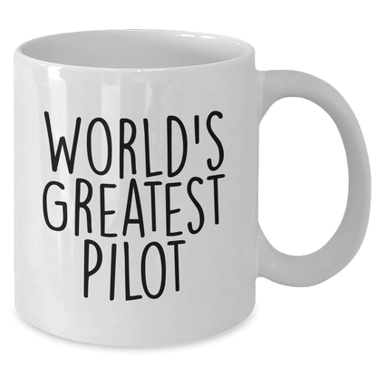 Funny Pilot Gifts from Men - World's Greatest Pilot Quote on White Coffee Mug for Father's Day - The Buy Boom