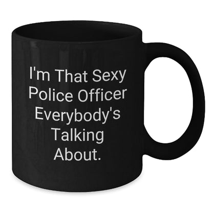 Funny Police Officer Black Coffee Mug Gifts from Friends for Men, Women, Family, Coworkers, Christmas Unique Presents - The Buy Boom