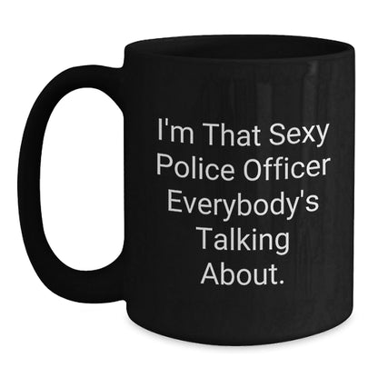 Funny Police Officer Black Coffee Mug Gifts from Friends for Men, Women, Family, Coworkers, Christmas Unique Presents - The Buy Boom