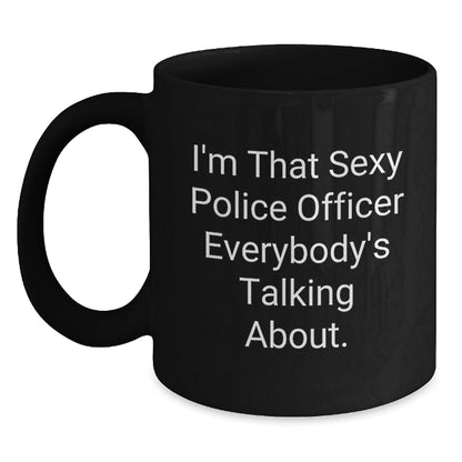Funny Police Officer Black Coffee Mug Gifts from Friends for Men, Women, Family, Coworkers, Christmas Unique Presents - The Buy Boom
